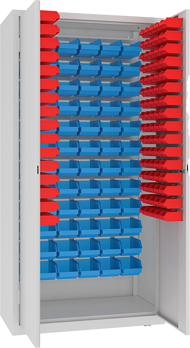 CIĘŻKIE SZAFY WARSZTATOWE MSW Z POJEMNIKAMI